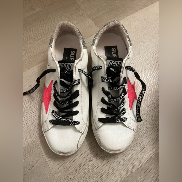 Golden Goose Superstar Leather sneaker with glitter and leopard print heel - Picture 6 of 11